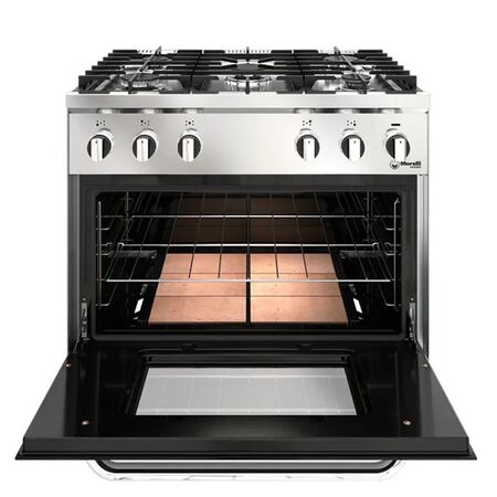Cocina Multigas Morelli Acero Ex 5 Hornallas 82cm 16069