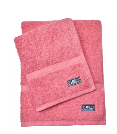 Juego Toalla Y Toallon xl Cannon 520 Gr Algodon 100% Rosa