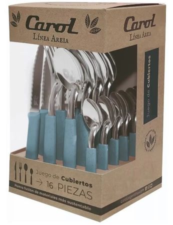 Juego De Cubiertos 16 Piezas Carol Areia Azulino ( 31116-ARA)