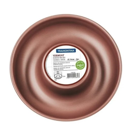 Molde Rosca Tramontina Antiadherente Teflon 24 Cm Redondo Marrón