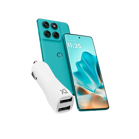 Combo de Celular Motorola Moto Edge 60 fusion Aqua 8+256gb + Cargador USB Dekkin