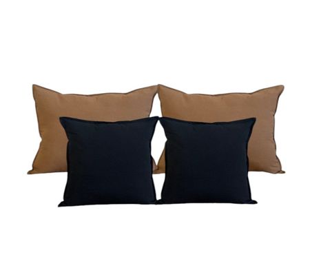 Combo 4 fundas de Tusor con cierre combinados Ocre y negro