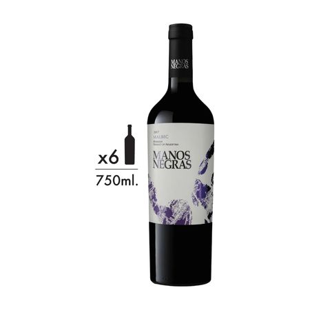 Vino Tinto Manos Negras Malbec Caja x 6