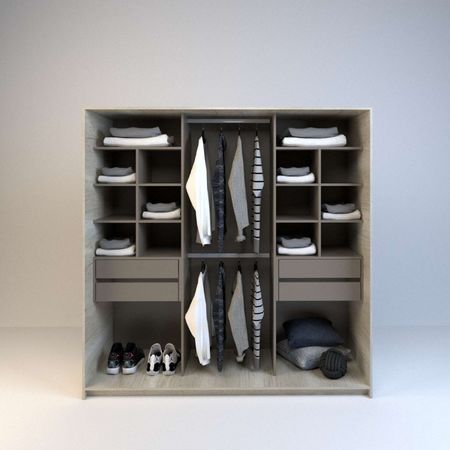 Vestidor 1,80m 4 Cajones Nevado Gris