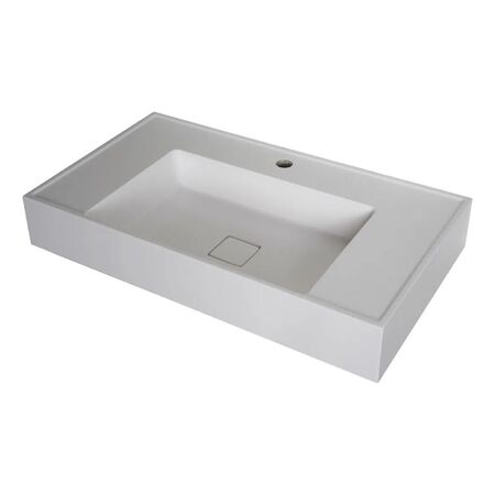 Bacha Mesada Colgante Sansei Mizu Simil Corian 80 X 45cm Blanco Mate SZBB1A8045RCBPI