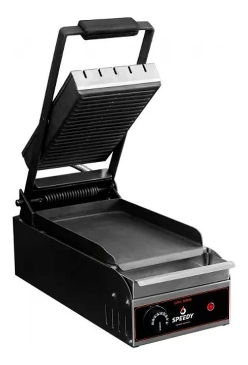 Grill Panini Speedy Doble Contacto Acero Inoxidable 30x20cm Negro - Vista 1