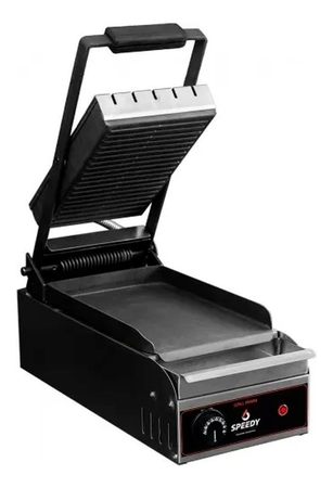 Grill Panini Speedy Doble Contacto Acero Inoxidable 30x20cm Negro
