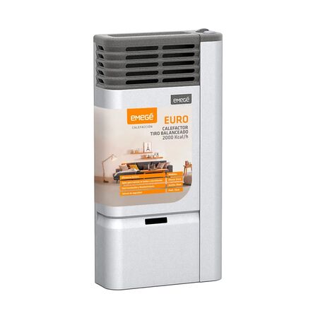 ESTUFA A GAS EMEGE EURO TB 2120 TIRO BALANCEADO 2000 KCAL H MULTIGAS GRIS