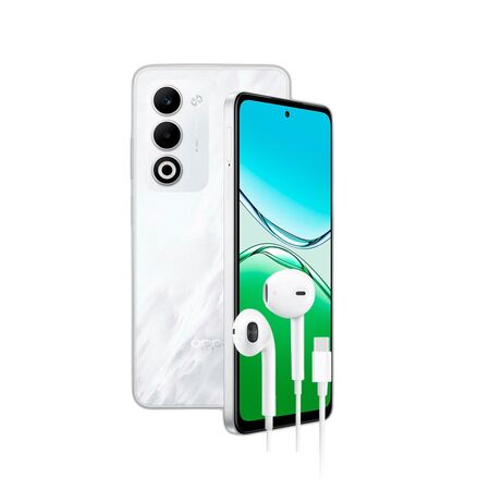 Combo Oppo A5 4G 4+256GB Blanco + Auricular Dekkin USB-C