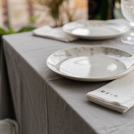 Mantel nordico 2.00x1.40 mts - decorativo lienzo tusor Gris elefante