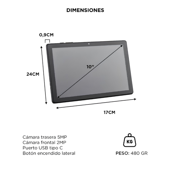 GADNIC TABLET BOOK 10 (C:NEGRO TABI0002) - Vista 3