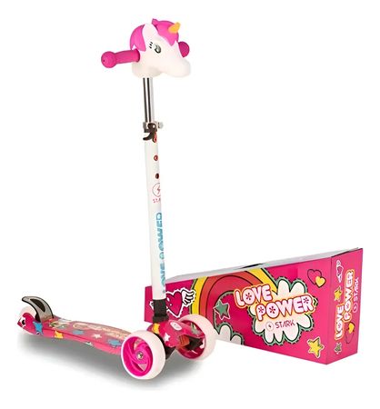 Monopatín Stark 4 Ruedas para Niños, Diseño Unicornio Rosa con Luces LED