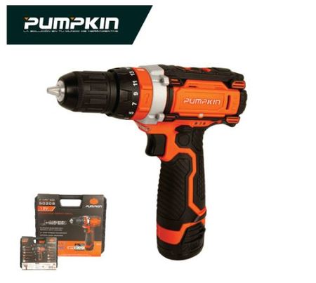 Taladro Atornillador 12v 10mm V.V Percutor 50208 Pumpkin