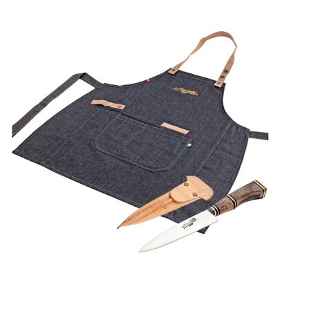 Cuchillo Artesanal Tipo Criollo  + Delantal Cocina Demin - La Planchetta