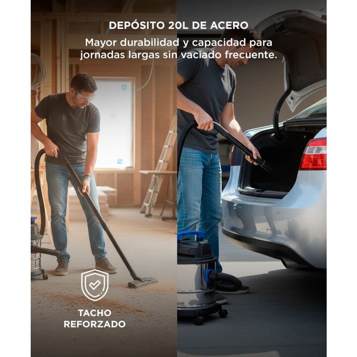 Aspiradora Portátil Alto rendimiento Gadnic Uso Doméstico 20L - Vista 4