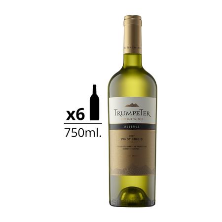Vino Blanco Trumpeter Reserve Pinot Grigio Caja x 6