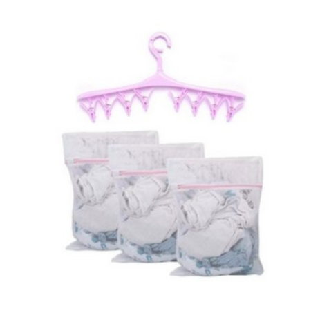 Set 3 bolsas para lavarropas + Percha para colgar