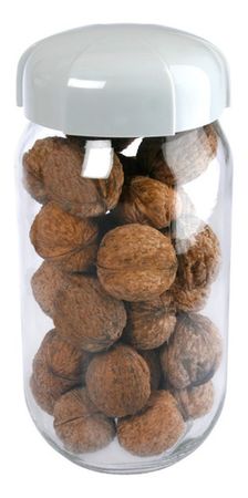 Frasco Vidrio Hermético 1000 Cc Cierre Rosca Tapa Plástica Gris