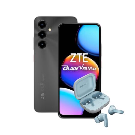 Combo ZTE V80 Max 4+256GB Negro + Moto Buds Guitar Illusion Blue