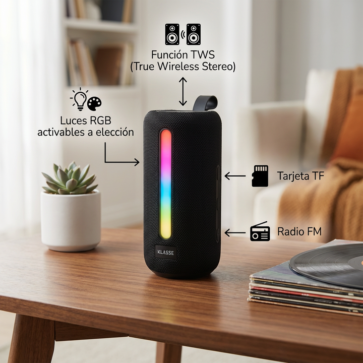 Parlante inalámbrico Bluetooth LED Klasse (KS9004) - Vista 3