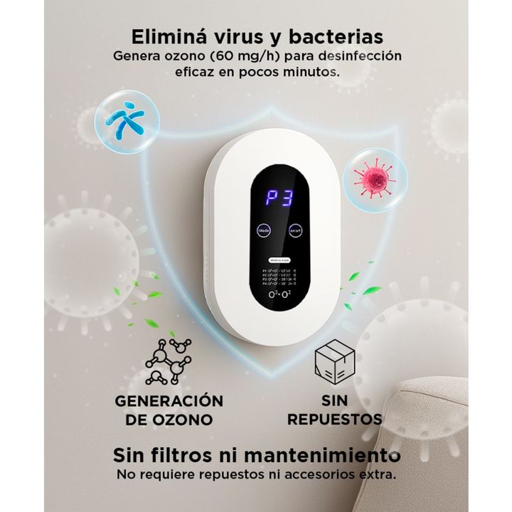 Ozonizador y Purificador de Aire Gadnic OZ8000 Moderno - Vista 3