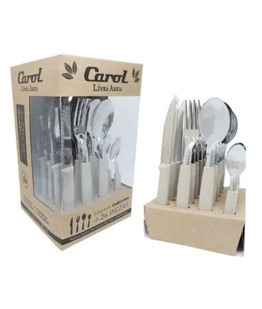 Juego De Cubiertos 24 Piezas Carol Areia Beige ( 31124-ARB)