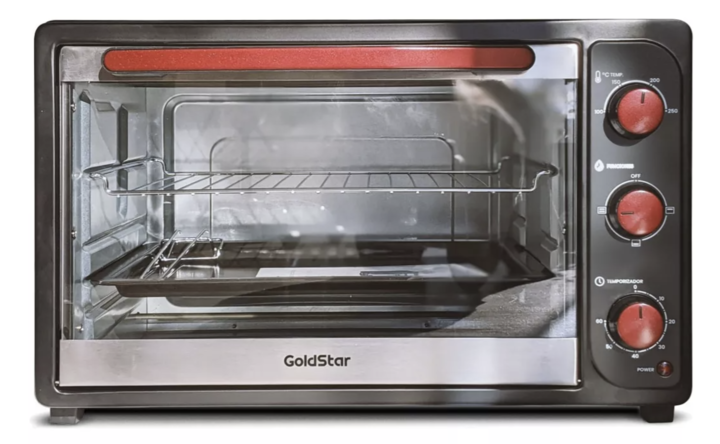 Horno Electrico 60L GLDH60 Diseño sofisticado en rojo y acero Inoxidable 2000 W - Vista 2