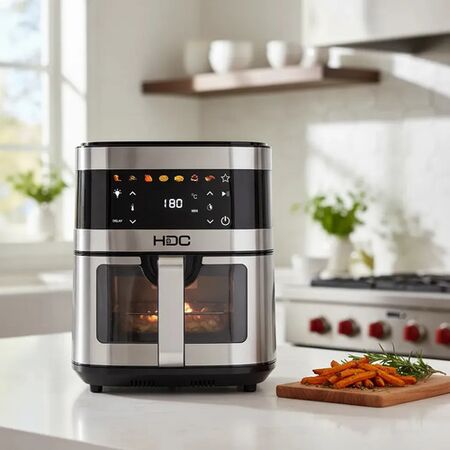 Freidora De Aire Hdc 9.1l Gris Doble Heater Pantalla Táctil Antiadherente