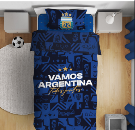 Sábanas 1 plaza y media Vamos Argentina AFA