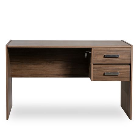 Escritorio para PC Nogal 120cm con 2 Cajones Reforzado 1 Cerradura Maximo