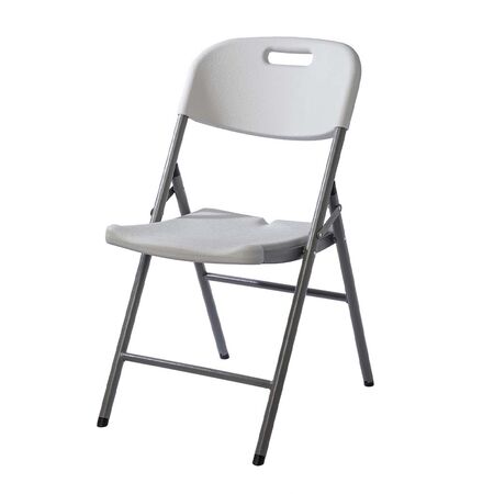 SILLA PLEGABLE BLANCA REFORZADA DE CAÑO Y PLASTICO EXTERIOR BLANCA LUSQTOFF