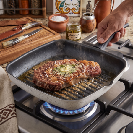 Plancha Grill Bifera Antiadherente Aston Dots