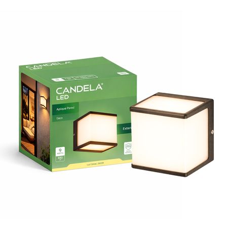Aplique De Pared Deco Cubo LED Luz Cálida 9W Candela