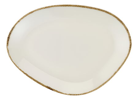 Set 12 Plato Playo 22cm Porcelana Kutahya Irregular Atlantis Blanco Atlantis Irregular