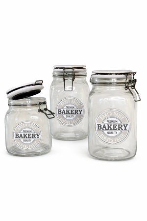 Set x3 FRASCOS HERMETICO DE VIDRIO  BAKERY 