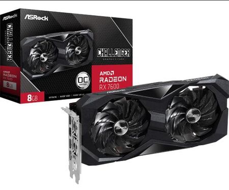 GPU ASROCK RADEON RX7600 CHALLENGER DARK 8GB OC (90-GA41ZZ-00UANZ)