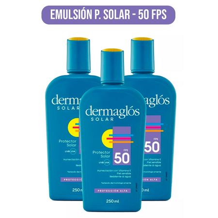 Set Protector Solar Dermaglos Emulsion Fps50 250ml 3unidades