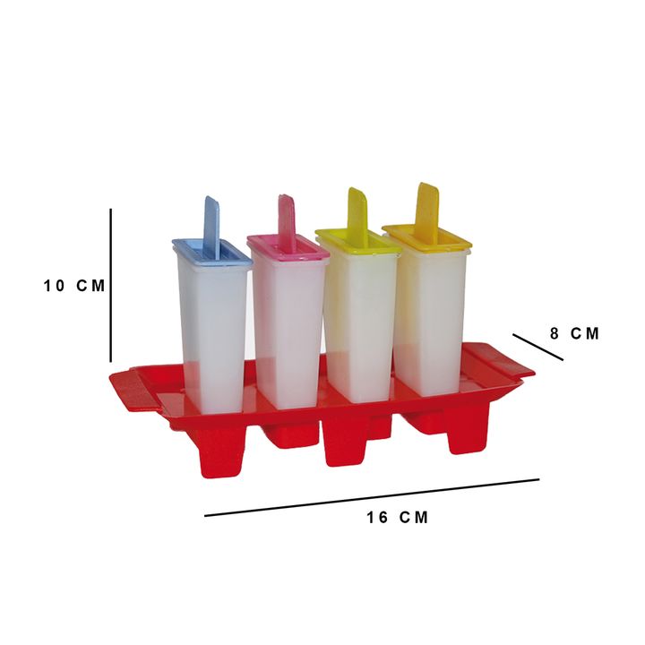 Heladito Pack X4 Moldes Mas Base Plastico Freezer Colombraro - Vista 2