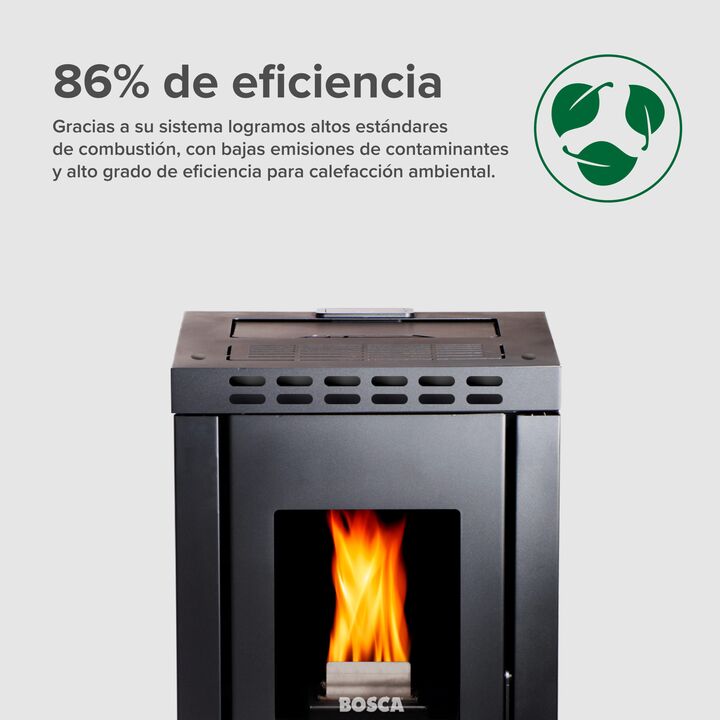 Calefactor a pellet Bosca Mila+ con Kit de Instalacion - Vista 5