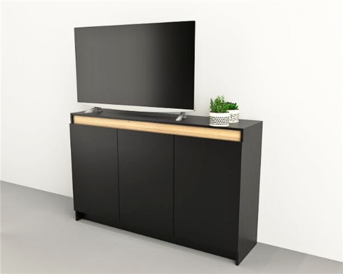 Bahiut Linea Home 3 Ptas 2 Est 1156 Negro/Olmo Tables - Vista 3