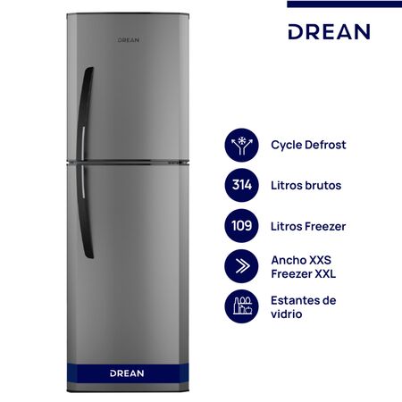Heladera Drean con freezer Cíclica 314 L Gris HDR320F50E