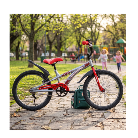 Bicicleta Infantil TopMega Crossboy R20 1V Talle Único Gris/Rojo