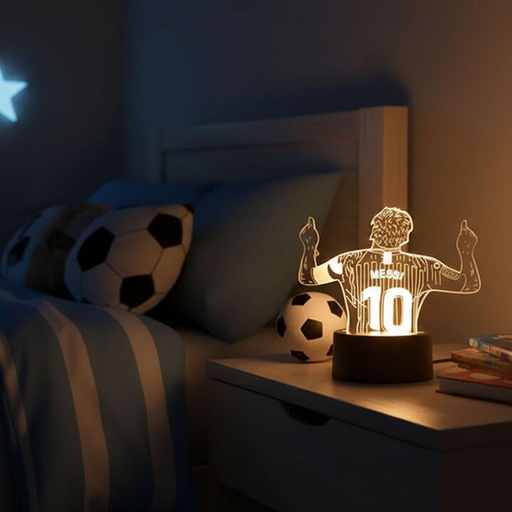 Lampara LED 3D – Figura Messi – Luz Calida USB - Vista 4