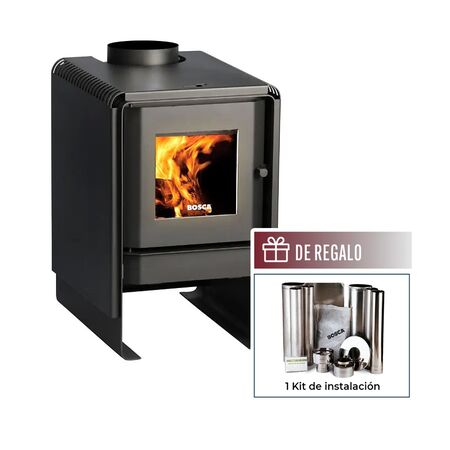 Calefactor a Leña Bosca a Leña Eco 350 + Kit de Instalación