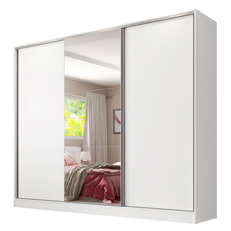Placard 100% Mdf Madesa Royale 3 Puertas Corredizas 1 Espejo