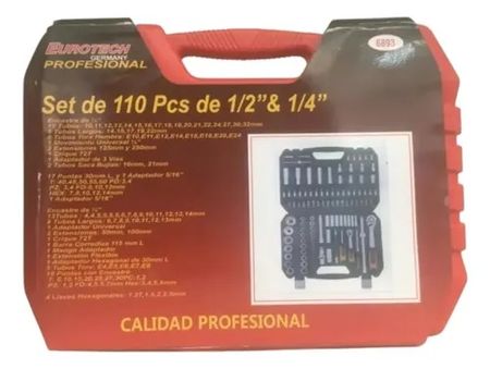 Tubos con Gato Eurotech 1/2 y 1/4 Pulgada 110 Piezas