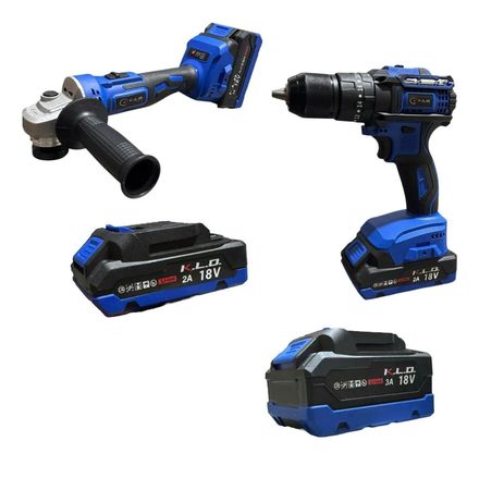 Set Taladro Amoladora Brushless Kld Con Baterias + Maletin