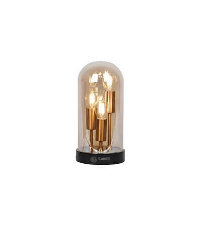 Lampara Escritorio Moderna Arizona Grande 3 Luz Negro Cobre