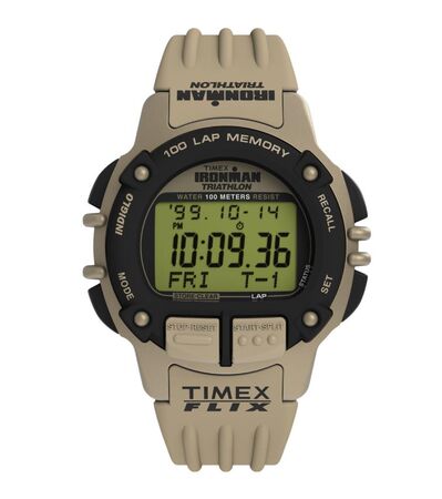 RELOJ DIGITAL TIMEX- IRONMAN FLIX 100 LAP 42 MM MARRON (TW5M63100) (RTX0624)
