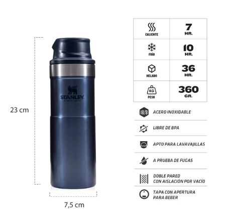 Vaso One Hand Nightfall 473 Ml Stanley (10-06439-073)